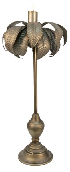 Stříbrno-měděný kovový svícen s listy Mare – 30x67 cm