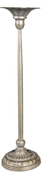 Kovový stříbrný svícen s patinou Natascha – 12x50 cm
