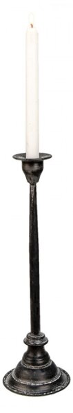 Kovový černý svícen s patinou Amedee S – 11x37 cm