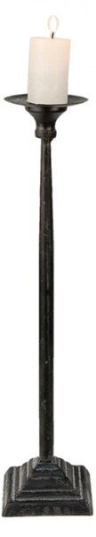 Kovový černý svícen s patinou Annie – 10x44 cm