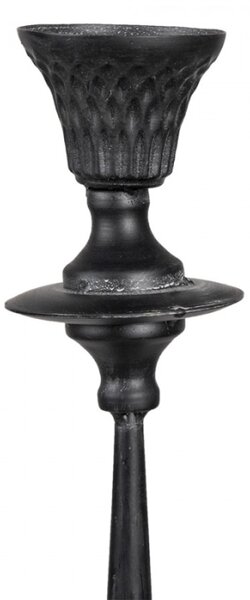 Kovový černý svícen s patinou Nanon – 15x52 cm