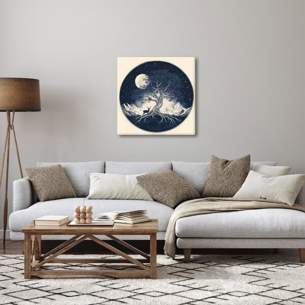 Obraz - Magický strom s jelenem I. (30x30 cm)