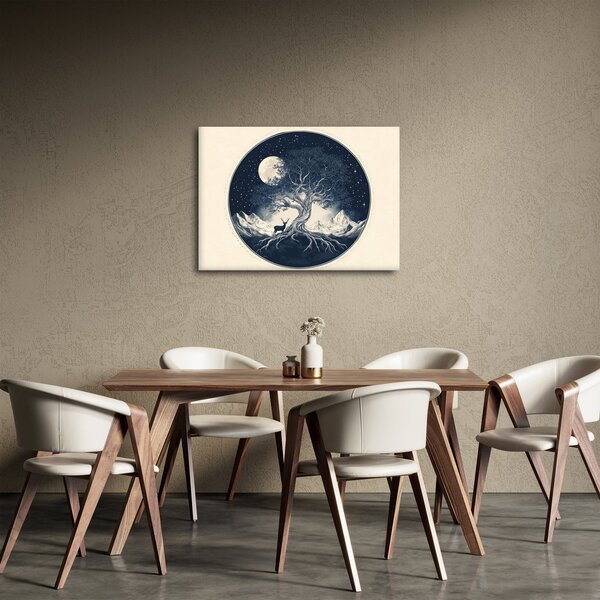 Obraz - Magický strom s jelenem I. (70x50 cm)