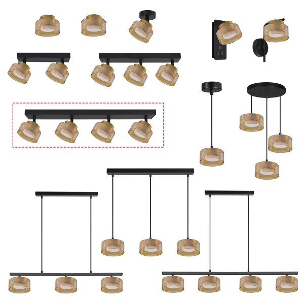 Brilagi - LED Bodové svítidlo AURA LUX 4xGX53/30W/230V černá/zlatá