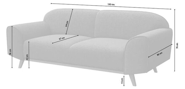 Pohovka 2.5 Místná nesbo 193 cm zelená