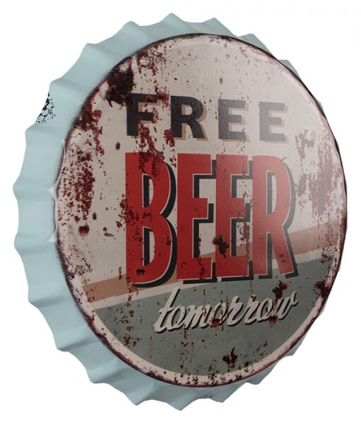 Nástěnná kovová cedule Beer Free Tomorrow – 33x4 cm