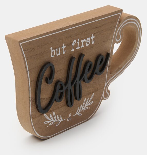 Sinsay - Stojací dekorace ve tvaru šálku s nápisem Coffee - béžová