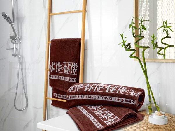 Bambusový ručník BAMBOO 50 x 90 cm hnědý, 70% bambusové vlákno | 30% bavlna