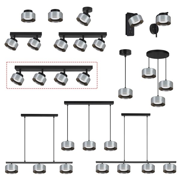 Brilagi - LED Bodové svítidlo AURA LUX 4xGX53/30W/230V černá/kouřová