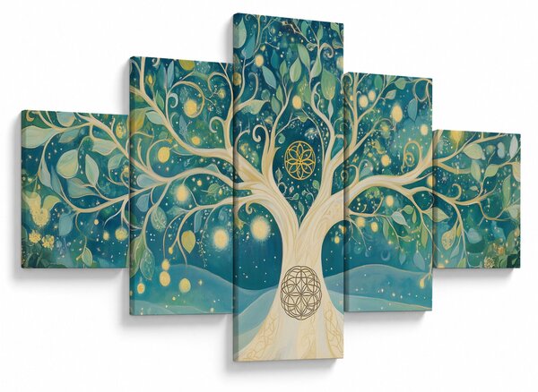 Obraz - Magický strom se spirálami (125x70 cm)