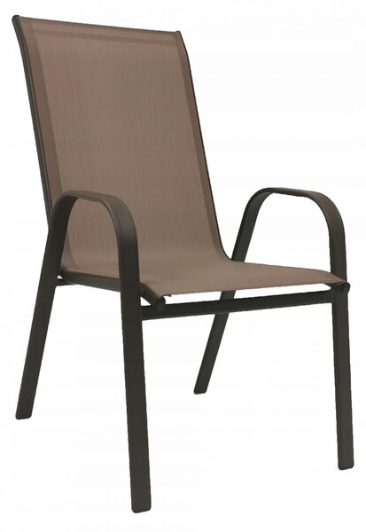 Zahradní kovová židle MALLORCA - 55x65x95 cm - hnědá