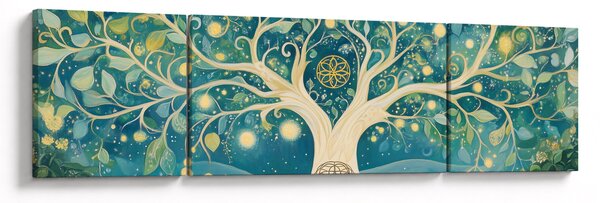 Obraz - Magický strom se spirálami (170x50 cm)
