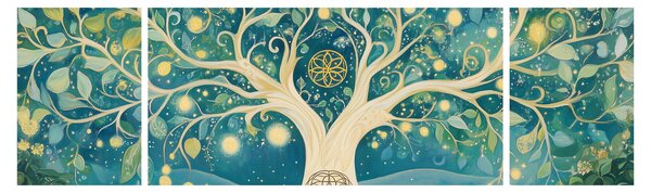 Obraz - Magický strom se spirálami (170x50 cm)