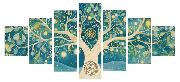Obraz - Magický strom se spirálami (210x100 cm)