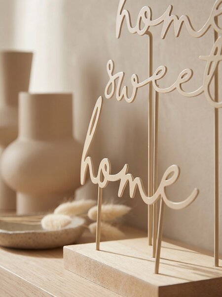 Sinsay - Stojící dekorace s nápisem Home sweet home - krémová