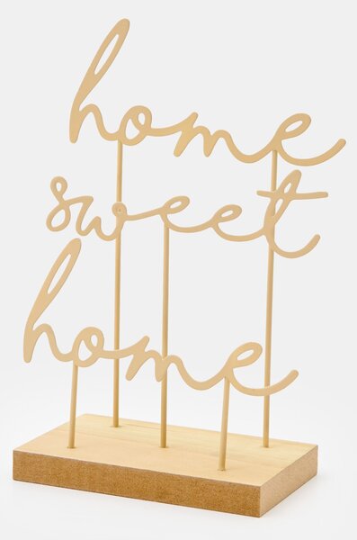 Sinsay - Stojící dekorace s nápisem Home sweet home - krémová