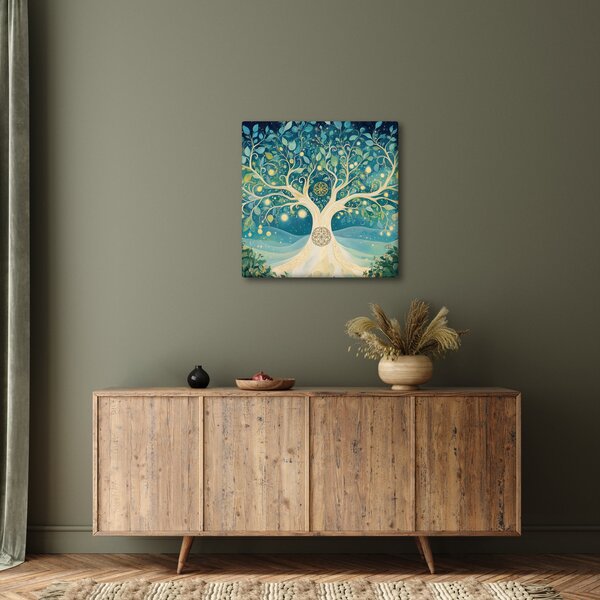 Obraz - Magický strom se spirálami (30x30 cm)