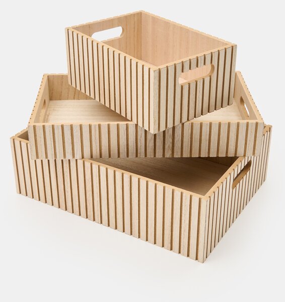 Sinsay - Úložný box s lamelovým provedením - béžová