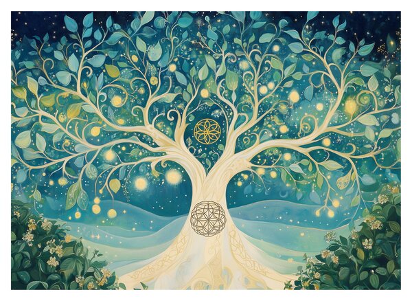 Obraz - Magický strom se spirálami (70x50 cm)