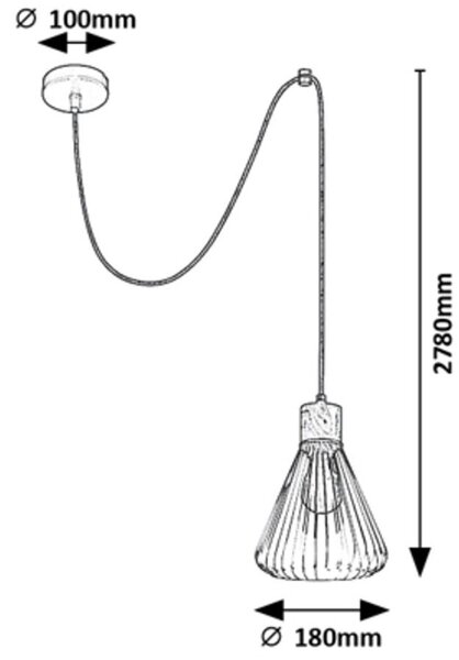 Rabalux Farfalle závěsné svítidlo 1x40 W černá-dřevo 3148