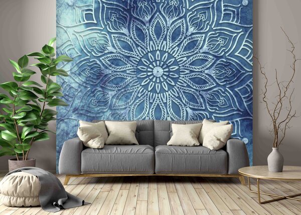 Malvis ® Tapeta na zeď Mandala modrá Vel. (šířka x výška): 144 x 105 cm