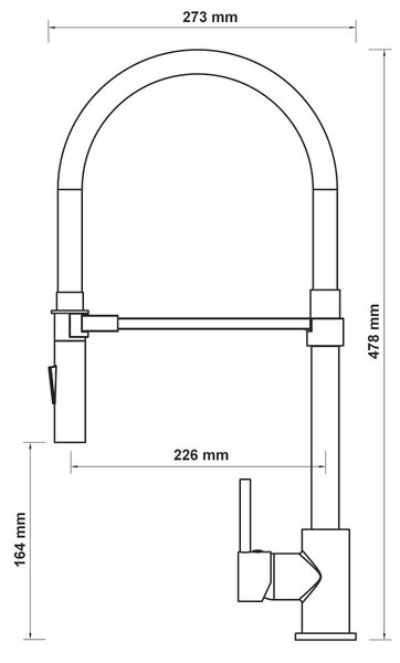 Hagser Senta kuchyňská baterie stojící černá HGR50000035