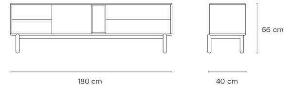 TV SKŘÍŇKA CORVO KRÉMOVÁ 180 X 40 cm