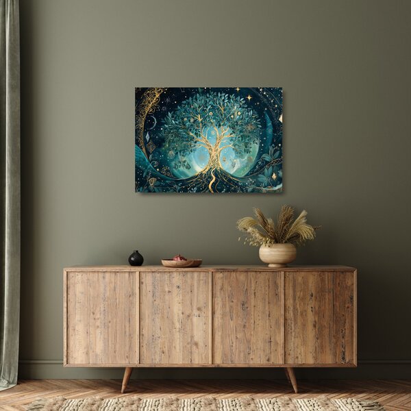 Skleněný obraz - Strom života ve vesmíru (70x50 cm)