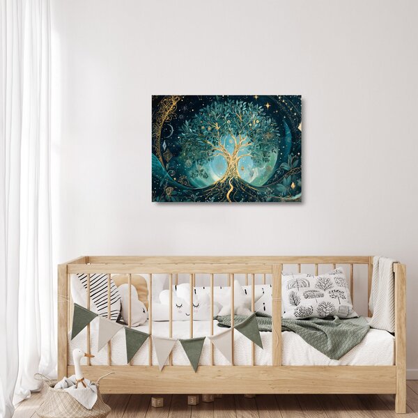 Skleněný obraz - Strom života ve vesmíru (70x50 cm)