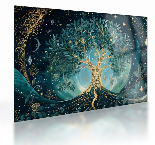 Skleněný obraz - Strom života ve vesmíru (70x50 cm)