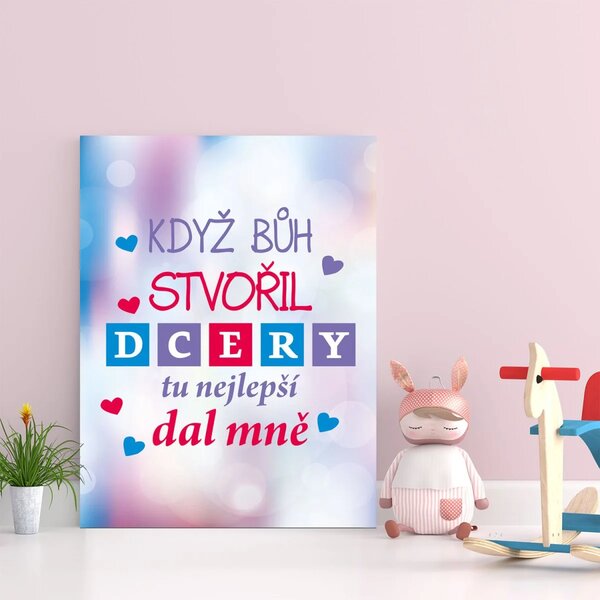 Sablio Dárková cedulka Když Bůh stvořil dcery: 30x40 cm