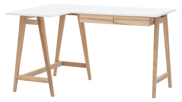 Pracovní stůl s bílou deskou 85x135 cm Luka – Ragaba