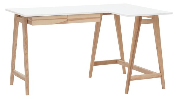 Pracovní stůl s bílou deskou 85x135 cm Luka – Ragaba