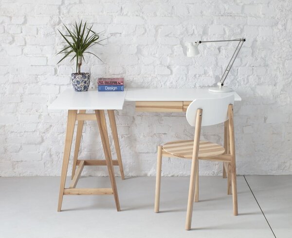 Pracovní stůl s bílou deskou 85x135 cm Luka – Ragaba