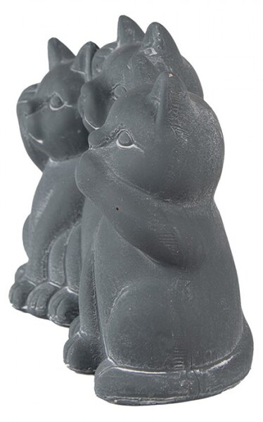 Šedá dekorace socha 3 kočky Cat Grey – 22x10x16 cm