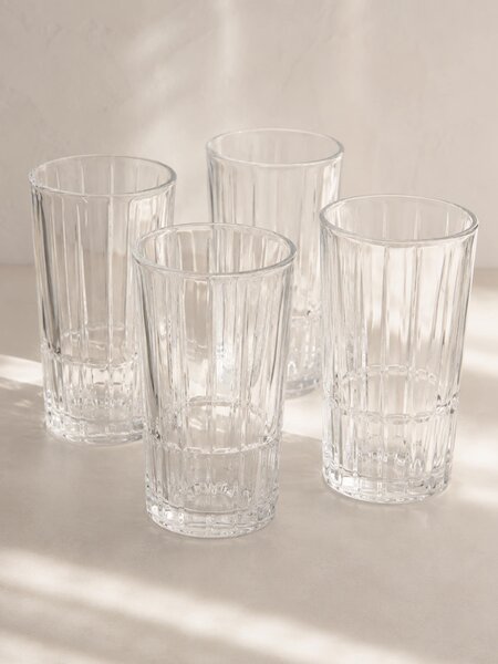 Sinsay - Sklenice s reliéfním vzorem 4 pack - clear