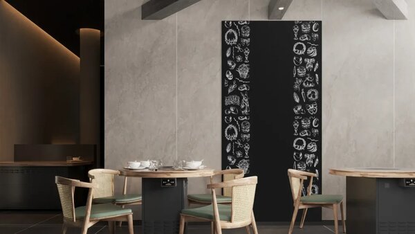 Bezrámová magnetická křídová tabule magnetický panel SLIMboard 240x120 cm, NFCH240x120
