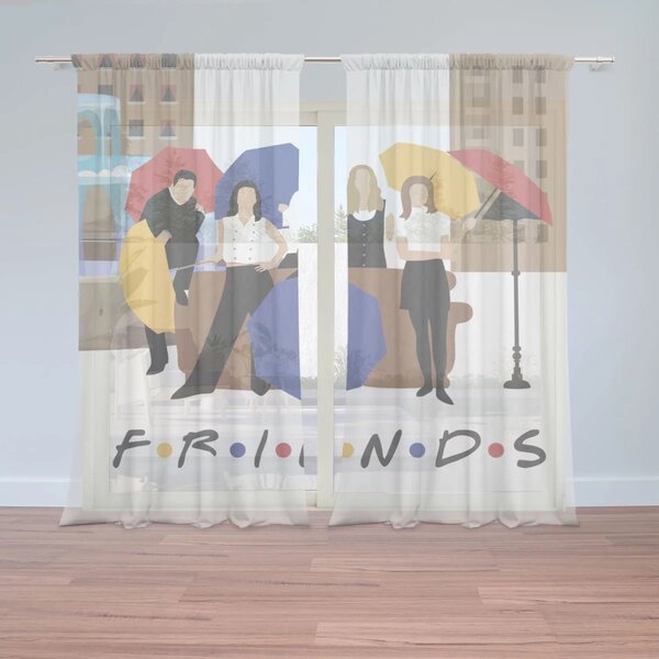 Sablio Záclony Seriál přátelé FRIENDS Gauč u fontány: 2ks 150x250cm
