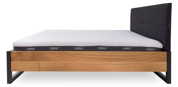 Manželská postel Bolzano 180x200 v kombinaci masivní dub a kov (několik barevných variant)