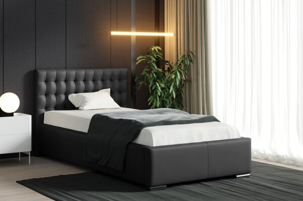 Elegantní čalouněné lůžko Natal Mini 90x200, černá eko kůže