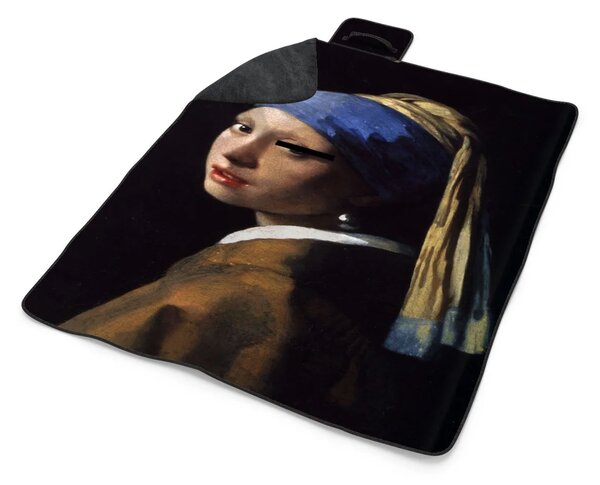 Sablio Plážová deka Dívka s perlou - Johannes Vermeer: 200x140 cm