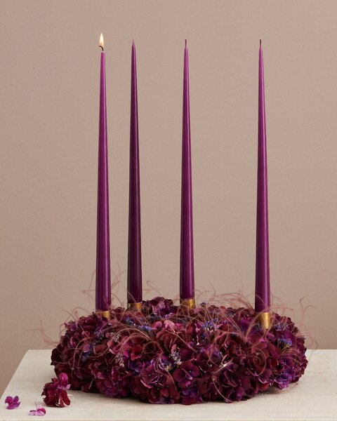 Ester & Erik Set svíček Taper - Dark Plum Výška: 22 cm