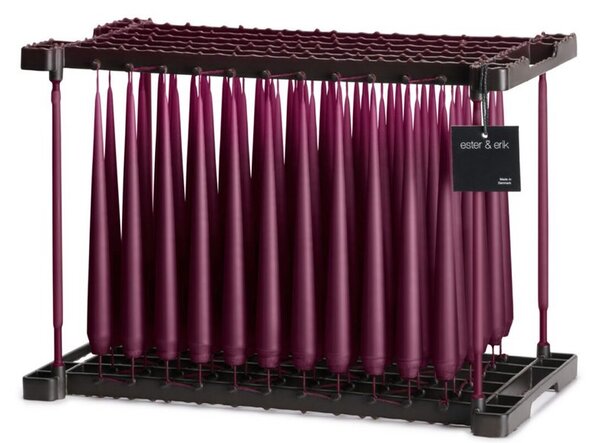 Ester & Erik Set svíček Taper - Dark Plum Výška: 22 cm