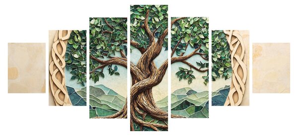 Obraz - Spletený strom života (210x100 cm)