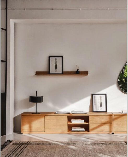 TV stolek v dekoru dubu v přírodní barvě 200x44 cm Abilen - Kave Home