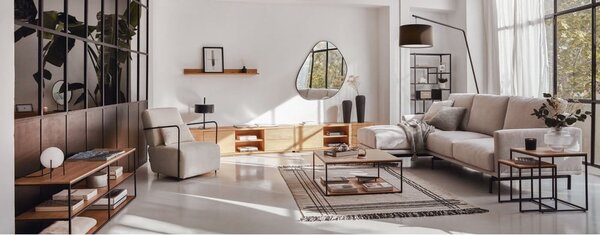 TV stolek v dekoru dubu v přírodní barvě 150x44 cm Abilen - Kave Home