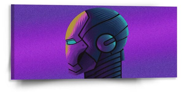 Sablio Obraz Iron Man Helma na fialové - 110x50 cm
