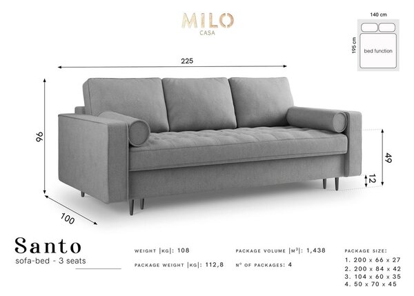 Světle béžová rozkládací pohovka Milo Casa Santo