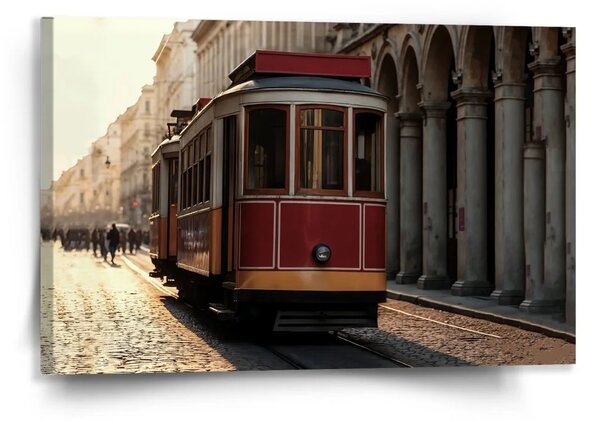Sablio Obraz Historická červená tramvaj - 120x80 cm