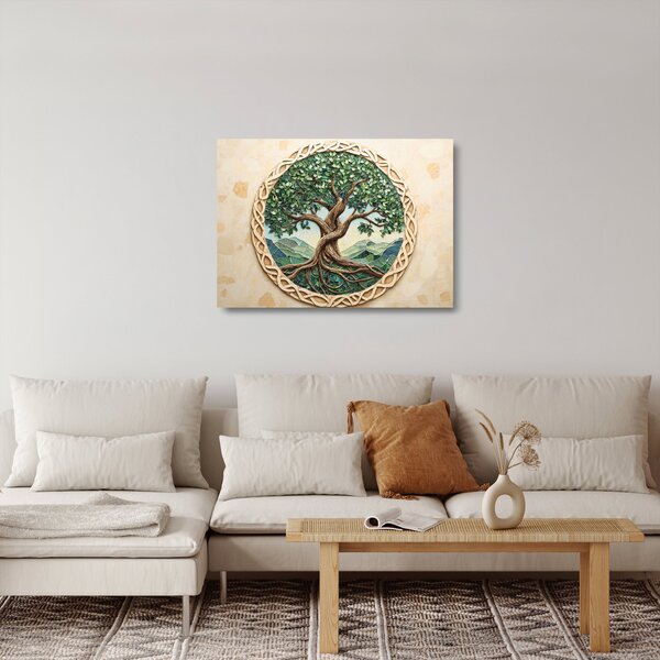 Skleněný obraz - Spletený strom života (70x50 cm)
